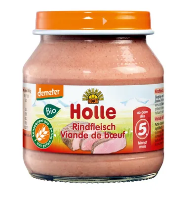 Produktbild von RINDFLEISCH OHNE ZUCKERZUSATZ GLUTENFREI AB DEM 5. MONAT DEMETER  125 g (GLAS) – HOLLE