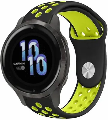 Produktbild von Strap-it Garmin Venu 2s Sportarmband - 40mm - Schwarz / Gelb