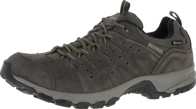 A single brown hiking shoe is shown from the side against a white background.