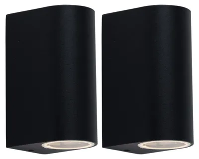 Produktbild von 2er Set LED Up & Down Wandleuchten, Aluminium schwarz, H 14,5 cm