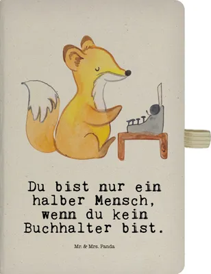 Produktbild von Mr. & Mrs. Panda Kladde Buchhalter Herz - Transparent - Geschenk, Bürojob, Adressbuch, Beruf, Spruch, Lustig, Tagebuch, notizbuch, Journal, Notizheft
