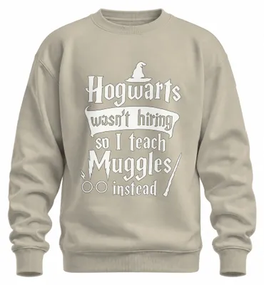 Imagen del producto de Hogwarts no está contratando profesores de magia para muggles. Sudadera con capucha uni, diseño de disfraz de Halloween, color natural, talla S