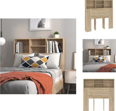 Obrázok produktu pre vidaXL Čelo postele s policami dub Sonoma 100x19x103,5 cm - Čelo a nohy