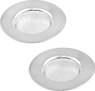 Produktbild von Lantelme 2 Stück Set Abflusssieb Haarsieb aus Edelstahl für Waschbecken, Spülbecken, Dusche