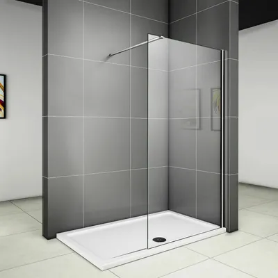 Produktbild von 100X185cm Walk in ESG Glas Duschwand Duschabtrennungen Duschkabine mit L:1400mm Stabilisator