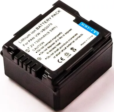 Produktbild von Akku für Panasonic HDC-HS100EGK Li-Ion 7,4 Volt 1050 mAh schwarz.