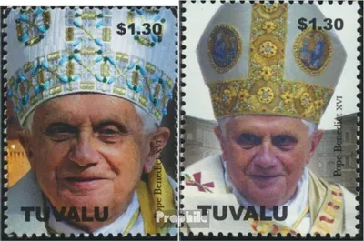 Produktbild von Briefmarken Tuvalu 2010 Mi 1668-1669 (kompl.Ausg.) postfrisch 5 Jahre Papst Benedikt XVI.