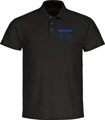 Produktbild von multifanshop Poloshirt - Bochum - Herzschlag, schwarz, Größe M