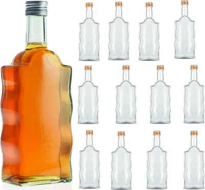 Produktbild von 12x 0,5L Flasche mit Schraubverschlüss Glasflasche für Liköre Flasche