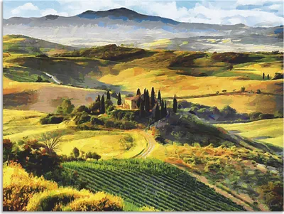 Produktbild von ARTland Wandbild Alu für Innen & Outdoor Toskana von oben Größe: 120x90 cm