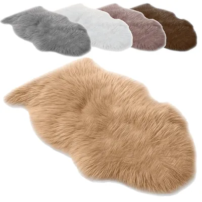 Produktbild von Echtes Lammfell 100cm Schaffell 100 % Naturfell – Flauschiger Sheepskin Teppich als Bettvorleger & Sitzfell
