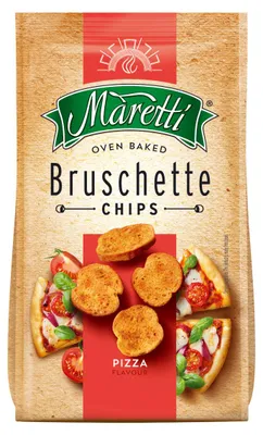 Obrázek produktu pro Maretti Bruschette Chips oven baked Pizza mit Pizzageschmack 150g