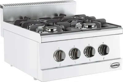 Immagine prodotto di Cucina a gas Combisteel Gastro a 4 fuochi – larghezza 600 mm, da appoggio