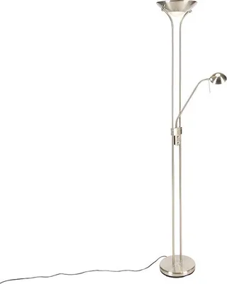 Produktbild von Stehleuchte Stahl mit Leselampe inkl LED und Dimmer Diva