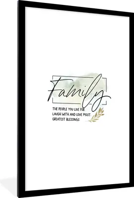 Produktbild von MuchoWow® Gerahmtes Poster Sprichwörter - Zitate - Familie 60x90 cm - Poster mit Schwarzem Bilderrahmen Wandposter Rahmen Foto Bilder - Dekoration - Wandposter Wohnzimmer - Hochwertig