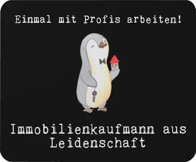 Produktbild von Mr. & Mrs. Panda Mouse Pad Immobilienkaufmann Leidenschaft - Schwarz - Geschenk, Immobilienmakler, Witzig, laptop mousepad, mauspad, Ausbildung, Spruch, mousematte