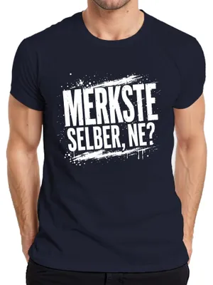 Immagine prodotto di Maglietta da uomo, colore blu navy, taglia S, con scritta ironica e divertente