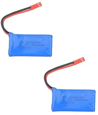 Immagine prodotto di Confezione da 2 batterie LiPo 780mAh 3.7V per droni | Compatibile con Wltoys V636 V686 V686G V686K JJRC V686 | Lunga durata di vita
