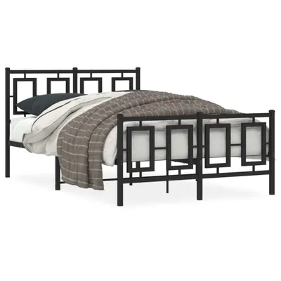 Produktbild von vidaXL Bettgestell mit Kopf- und Fußteil Metall Schwarz 120x190 cm