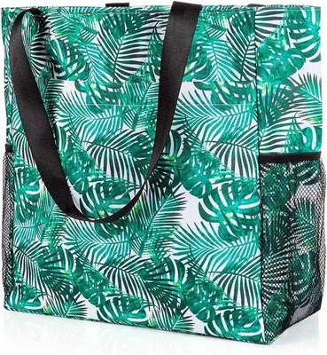 Produktbild von Große Canvas-Tasche für Frauen, große Schultertasche, für Fitnessstudio, Wandern, Picknick, Reisen
