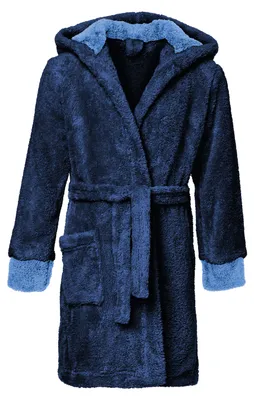 Image de Peignoir à capuche Timone pour enfants KIDS (bleu marine/bleu/bleu (616/652/652), 110-116)