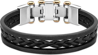 Produktbild von Police Herren Armband Lederarmband schwarz PEAGB2211622