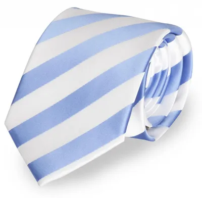 Produktbild von Fabio Farini - 1 Stück gestreifte Herren Krawatte - Tie mit Streifen in 6cm oder 8cm Breite Breit (8cm), Weiß/Perlblau