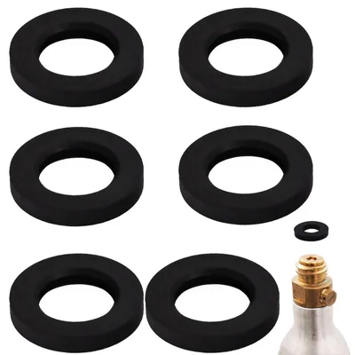6 Dichtungsringe für SodaStream, Silikon, 19x10x3 mm, schwarz