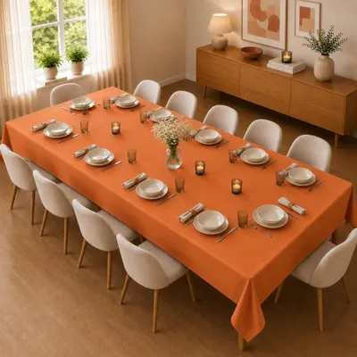Immagine prodotto di Tovaglia 150 x 300 cm per tavolo da cucina e da pranzo in arancione