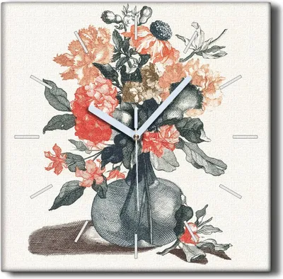 Produktbild von Coloray Hodiny Unikátní 30x30 cm  Tiché hodiny Pro obývací pokoj a kuchyň Nástěnné hodiny Plátno Černé ručičky hodin - sázet květiny