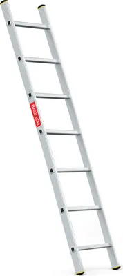 Zdjęcie produktu dla Baulich | Drabina - Drabina aluminiowa - Drabina przyścienna - 7 szczebli - Maksymalne obciążenie 150 kg - Lekka drabina - Maksymalna wysokość robocza 2,95 m