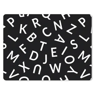 Produktbild von MuchoWow® Mauspad Mousepad Buchstaben - Muster - Schwarz - Weiß 40x30 cm - Mousepads - Maus Mat - Pad - Mausunterlage - Anti Rutsch