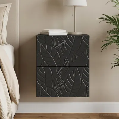 Image de vidaXL Table de chevet murale noire 34,5 x 33 x 40 cm