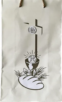 Produktbild von Edle Kommuniontasche zur Erstkommunion - Dekorative Geschenktasche in origineller Verpackung