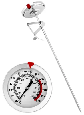 Produktbild von Frittierthermometer Bratenthermometer Fleischthermometer - Edelstahl - 23 cm Sonde - 10 °C bis 290 °C