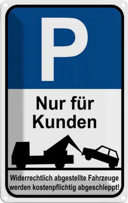 Produktbild von vianmo Blechschild 30x20 cm Parkplatz P nur für Kunde Parkplatzschild