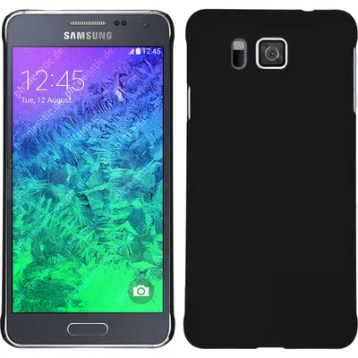 Produktbild von PhoneNatic Case kompatibel mit Samsung Galaxy Alpha - Hülle schwarz gummiert Hard-case + 2 Schutzfolien