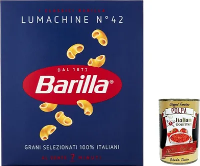 Produktbild von 20x Pasta Barilla Lumachine nr. 42, 100% italienisch Nudeln 500 g pack + Italian Gourmet polpa 400g