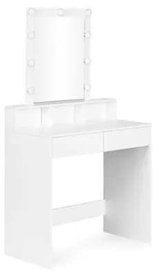 Obrázek produktu pro ModernHome ZDT-01 Toaletní stolek se zrcadlem a LED osvětlením, plynulé stmívání, bílý
