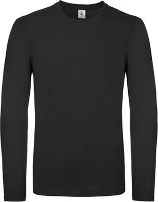 Produktbild von Herren-T-Shirt, Langarm - B&C #E150 LSL - black - Größe S
