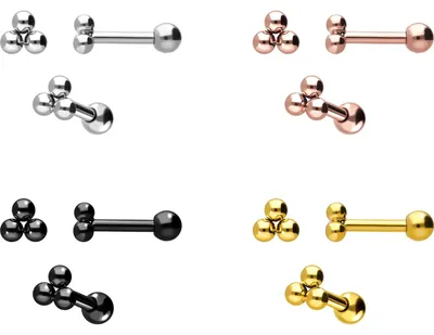 Produktbild von Ohrpiercing Chirurgenstahl Ohrpiercing 3 KUGELN