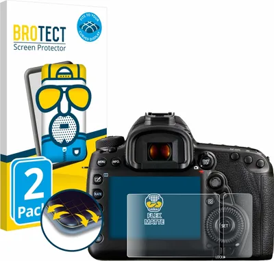 Produktbild von 2x BROTECT Fullscreen Schutzfolie für Canon EOS 5D Mark IV (Display + Schulterdisplay) Displayschutz Folie Fullcover Matt Entspiegelungsfolie
