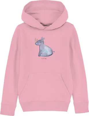 Produktbild von Mr. & Mrs. Panda Kinderpullover Einhorn Nashorn 9-11 Jahre (134/146) - Baumwolle Pink - Geschenk, Sweatshirt, Unicorn, Hoodie, Sweater, Kapuzenpullover, Kapuzenpulli, Lustig