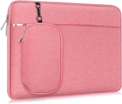 Productafbeelding van Laptophoes 13-13,3 inch, waterdicht - Roze met opbergvak voor accessoires