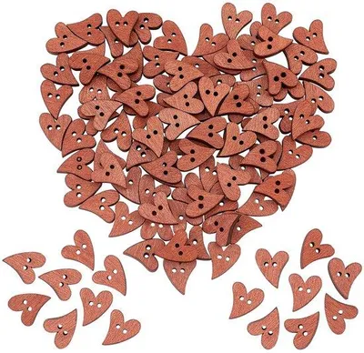 Image de Boutons en bois, 100 pièces, couleur Sienna, pour la couture et le bricolage