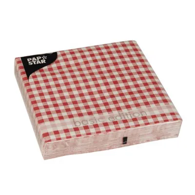 Produktbild von Vichy Karo 3-lagige Servietten 1/4 33 x 33 cm 30 Stück.