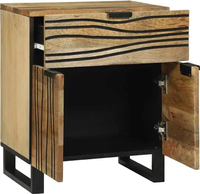 Image de vidaXL Table de chevet Nature 50 x 33 x 60 cm en aggloméré