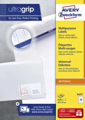 Zdjęcie produktu dla Etykieta 70x37mm InkjetLaserCopy biała