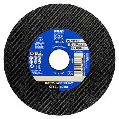 Obrázok produktu pre PFERD 69198297, Rezací disk, Nerezová oceľ, Oceľ, 12,5 cm, Každá značka, Plochý stred, 2,22 cm