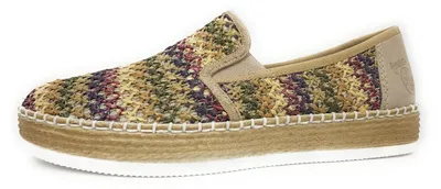 Image de Chaussures Rieker Bast pour femmes, chaussures basses, mocassins, pantoufles, couleur beige, pour le quotidien